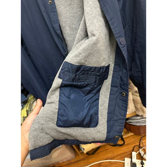 Hollister Jacket Men Padded Snap Buttons Polo Shirt Size Medium‎ Blue - Picture 9 of 10